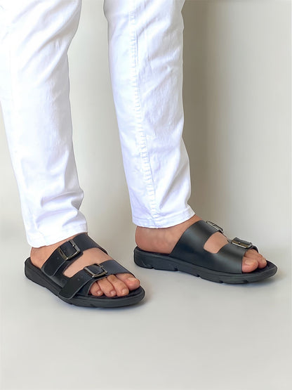 Sandalia Dos Hebillas color negro